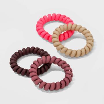 Matte Finish Phone Cord Pony Holder Set 4pk - Wild Fable Bright Pink