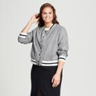 Women's Plus Size Varsity Bomber Jacket - Who What Wear Gray X