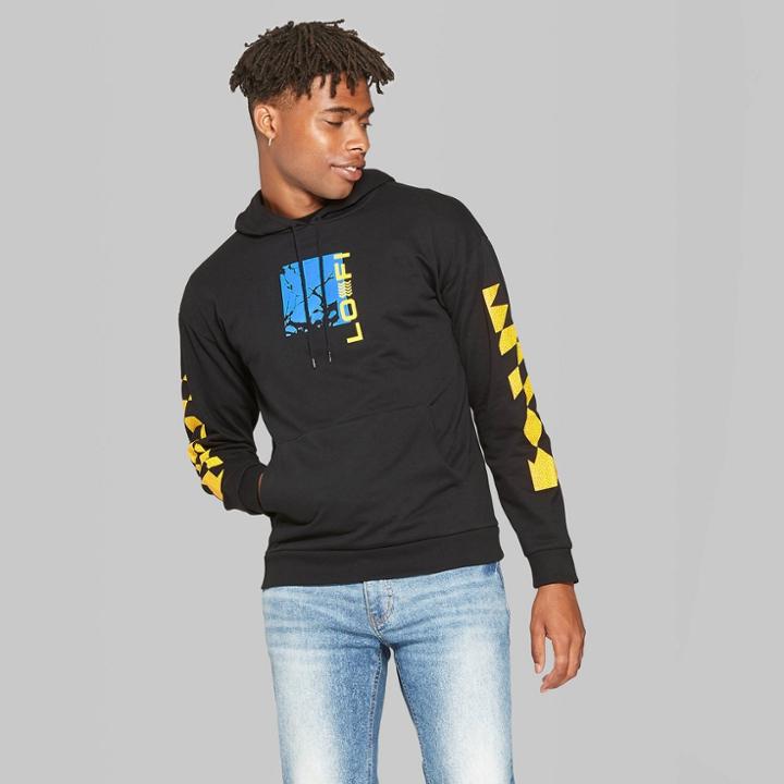 Men's Drop Shoulder Graphic Pullover Sweater - Original Use - Black M, Men's,