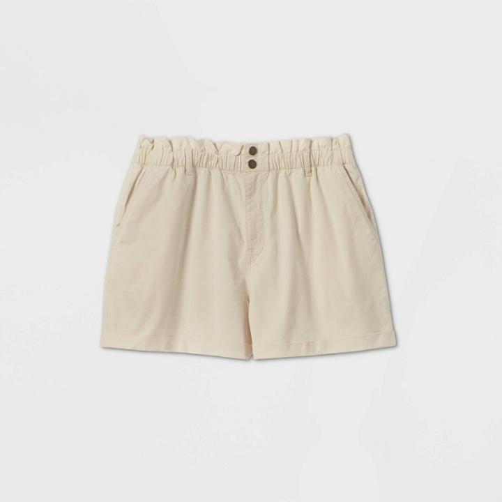 Women's Plus Size High-rise Paperbag Fashion Shorts - Universal Thread White 3x, Women's,