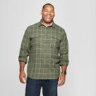 Target Men's Big & Tall Plaid Standard Fit Flannel Long Sleeve Button-down Shirt - Goodfellow & Co Orchid