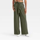Women's Stretch Woven Wide Leg Pants 29.5 - All In Motion Olive Green S, Women's, Size: Small, Green Green