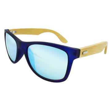 Foster Grant Men's Surf Shade Sunglasses With Real Wood Temples And Blue Mirror