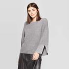 Women's Long Sleeve Boat Neck Pullover Sweater - Prologue Gray