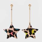 Acrylic Leopard Print Star Drop Earrings - Wild Fable , Women's,