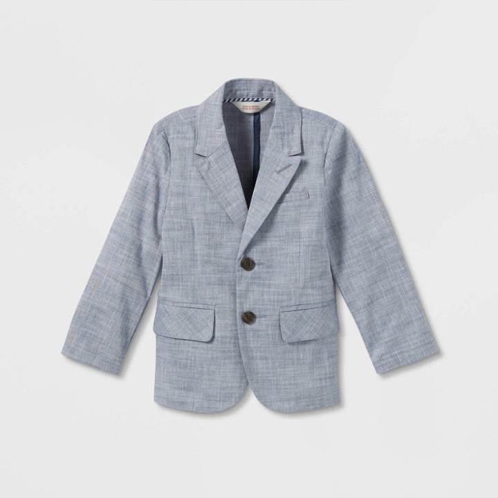 Toddler Boys' Stretch Chambray Suiting Blazer - Cat & Jack Blue
