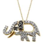 Target 120 Ct.t.w. Round-cut Black And White Diamond Pave Set Elephant Pendant - Yellow