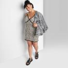 Women's Plus Size Sleeveless Lace Trim Knit Bodycon Dress - Wild Fable Almond Leopard Print 4x, Brown
