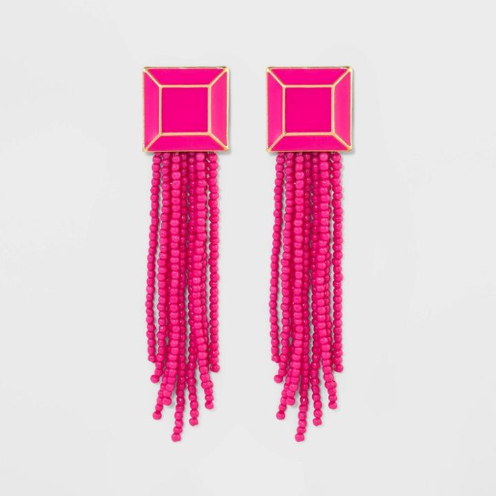 Sugarfix By Baublebar Brightly Beaded Tassel Earrings - Pink, Girl's