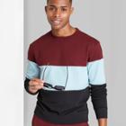 Adult Colorblock Regular Fit Crewneck Sweatshirt - Original Use Burgundy