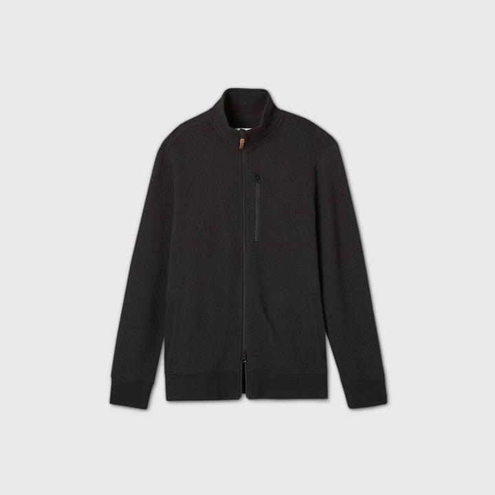 Men's Standard Fit Full Zip Fleece Sweatshirt - Goodfellow & Co Black