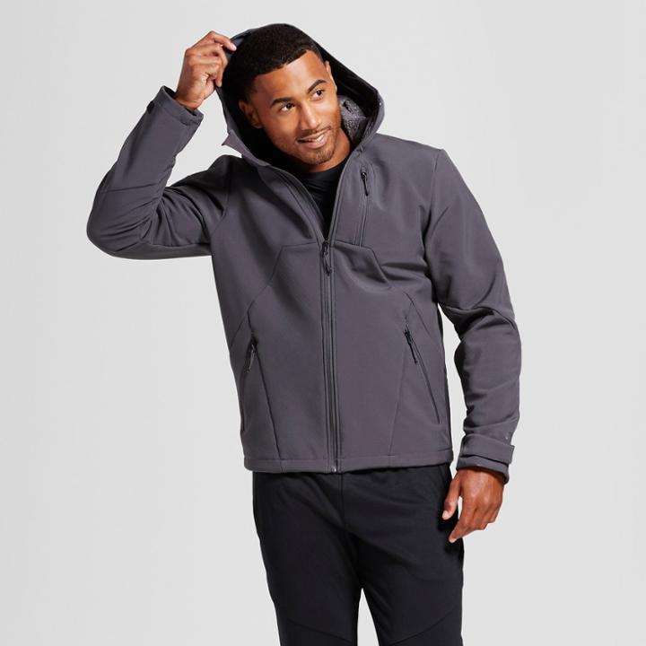 Men's Hooded Softshell Jacket - C9 Champion Railroad Gray