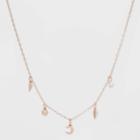 Target Five Charms Short Necklace - Gold