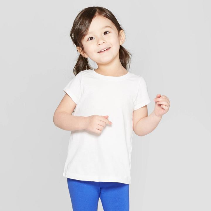 Toddler Girls' Short Sleeve T-shirt - Cat & Jack White