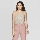 Women's Leopard Print Sleeveless V-neck Tank Top - A New Day Tan