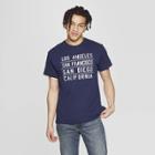 Men's Short Sleeve Crew Neck Southern City Of California Graphic T-shirt - Modern Lux Navy