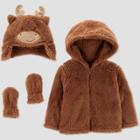 Carter's Just One You Baby Boys' Moose Faux Fur Jacket - Brown