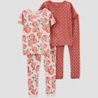Carter's Just One You Toddler Girls' 4pc Fruit And Polks Dots Pajama