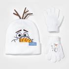 Boys' Disney Frozen 2 Olaf Cuffed Beanie And Gloves Set - White One Size, Boy's