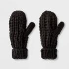 Women's Chunky Knit Mittens - Wild Fable Gray One Size, Women's