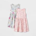 Toddler Girls' 2pk Disney Sleeveless Belle And Princess Dress - 2t, Gray/pink/pink