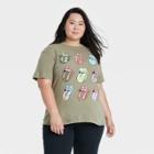 Women's The Rolling Stones Plus Size Multi Logo Short Sleeve Graphic T-shirt - Green