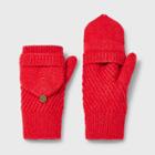Women's Knit Flip Top Mittens - Universal Thread Red