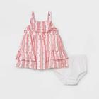 Baby Girls' Texture Clipspot Dress - Cat & Jack Coral Pink Newborn