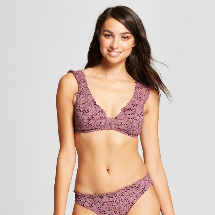 Women's Crochet Bralette Bikini Top - Mossimo Primrose