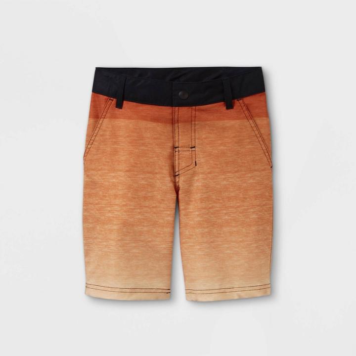 Boys' Ombre Tie-dye Hybrid Swim Shorts - Art Class Orange
