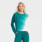 Women's French Terry Pullover - Joylab Teal Tie-dye Xs, Blue Tie-dye