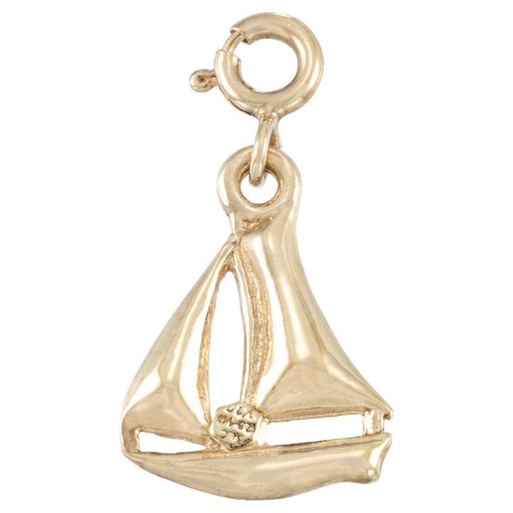 Target 14kt Gold And Silver Bonded Sail Boat Charm With Spring Ring-yellow Gold, Girl's,