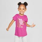 Toddler Girls' Short Sleeve T-shirt - Cat & Jack Raspberry Verbena