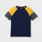 Boys' Baseball Short Sleeve T-shirt - Cat & Jack Navy/mustard Yellow