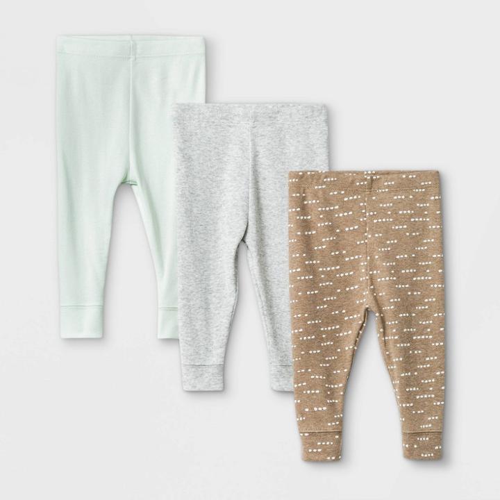 Baby Boys' 3pk 'oh Deer' Pull-on Pants - Cloud Island Aqua 6-9m, Blue/blue