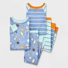 Toddler Boys' 4pc Striped & Space Tight Fit Pajama Set - Cat & Jack Blue