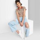 Women's Super-high Rise Distressed Baggy Jeans - Wild Fable Light Wash