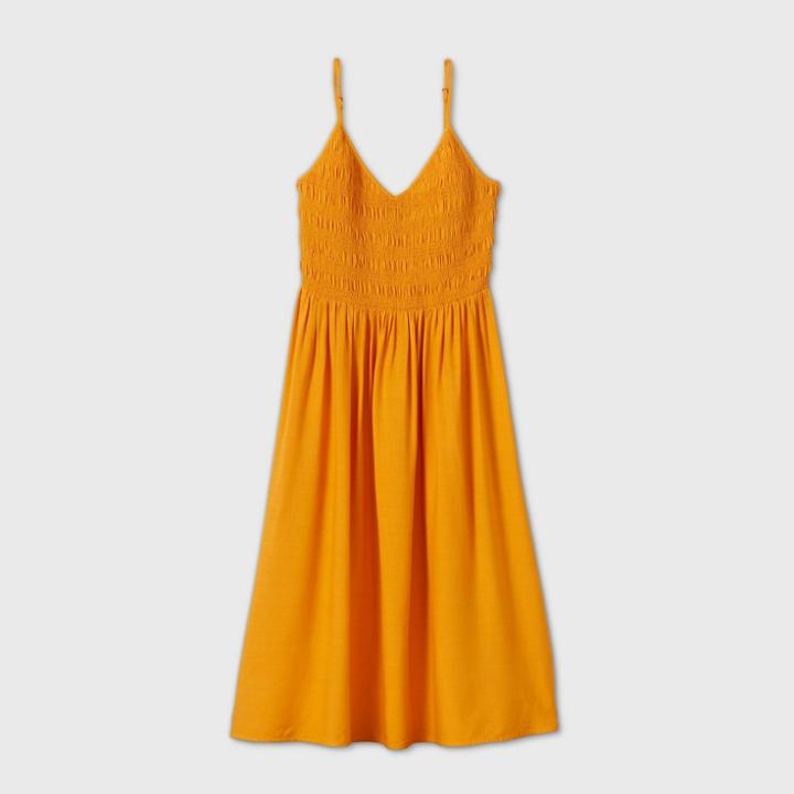 Women's Sleeveless Smocked Dress - Wild Fable Orange