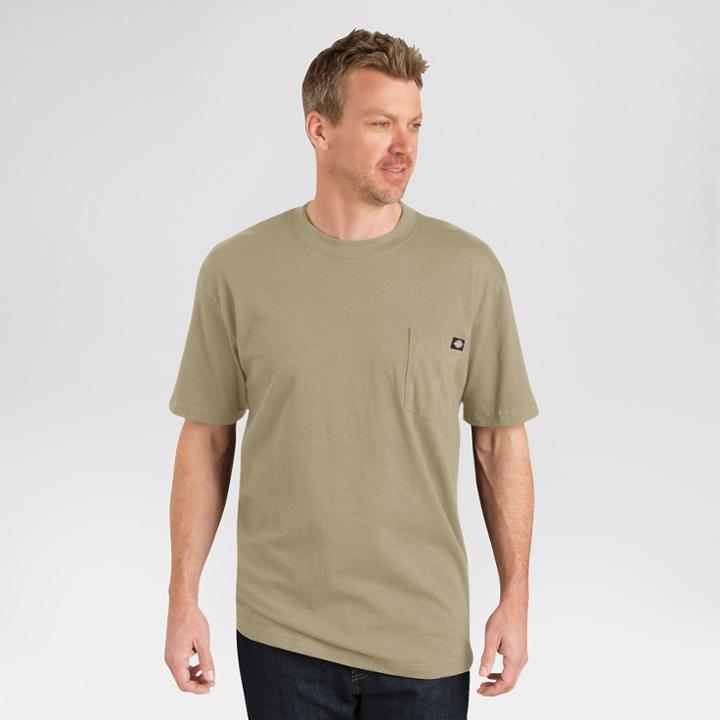 Petitedickies Men's 2-pack Cotton Short Sleeve Pocket T-shirt- Desert Sand L, Size: Large, Desert Brown