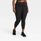 Women's Plus Size Sculpted Linear Laser Cut High-waisted 7/8 Leggings 25 - All In Motion Black