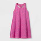 Girls' Printed Sleeveless Knit Dress - Cat & Jack Dark Pink