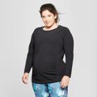 Maternity Plus Size Active Long Sleeve T-shirt - Isabel Maternity By Ingrid & Isabel Black