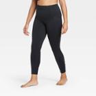 Women's Contour High-rise Shirred 7/8 Leggings With Power Waist 25 - All In Motion Black S, Women's,
