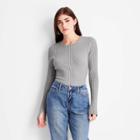Women's Party Twisted Back Crewneck Pullover Sweater - Future Collective With Kahlana Barfield Brown Gray Xxs