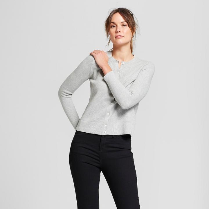 Target Women's Long Sleeve Any Day Cardigan - A New Day Light Heather Gray