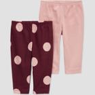 Carter's Just One You Baby Girls' 2pk Dot Pants - Burgundy/pink