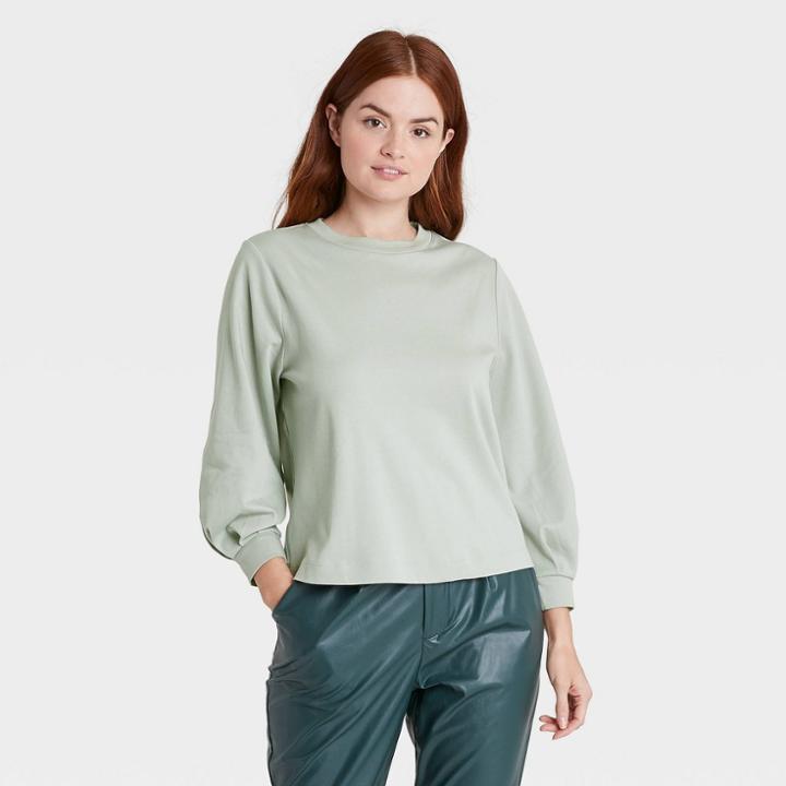 Women's Bishop Long Sleeve Blouse - Prologue Green
