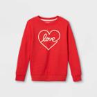Girls' 'valentine's Day Love' Crewneck Sweatshirt - Cat & Jack Red