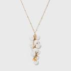 Clustered Beaded Bauble Balls Pendant Necklace - A New Day Gold/white