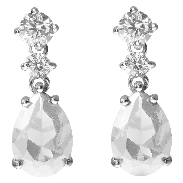 Journee Collection 6 1/3 Ct. T.w. Pear-cut Cz Basket Set Tear Drop Dangle Earrings In Sterling Silver - White, Girl's